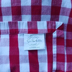 Sur La Table Red Gingham Rectangle Table Cloth Cotton